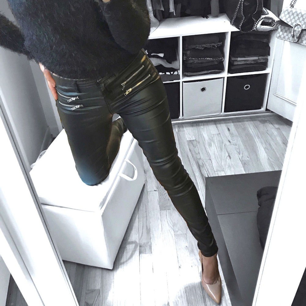 LAST 1✨Coated 4 Zip Skinny Jeans - Picture 2 of 7